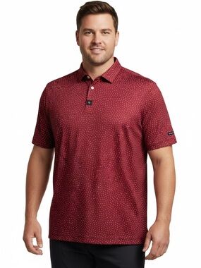 NWT Performance Polo in Maroon Dot Print - Mr. Golf has arrived!
